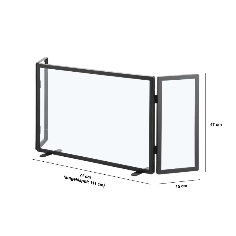 Funkenschutz aus Glas, 3-teilig